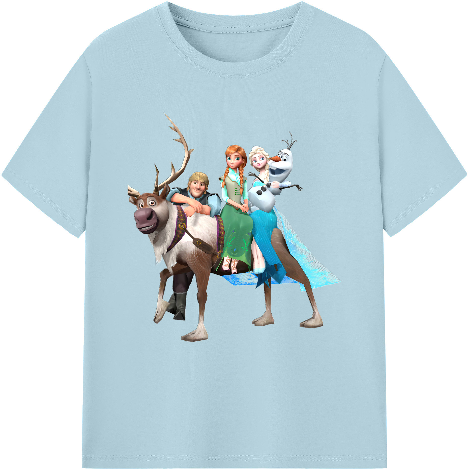（画像用） アナと雪の女王 アンナ エルサ Frozen Anna Elsa 綿100％半袖Tシャツ（フロントプリント）